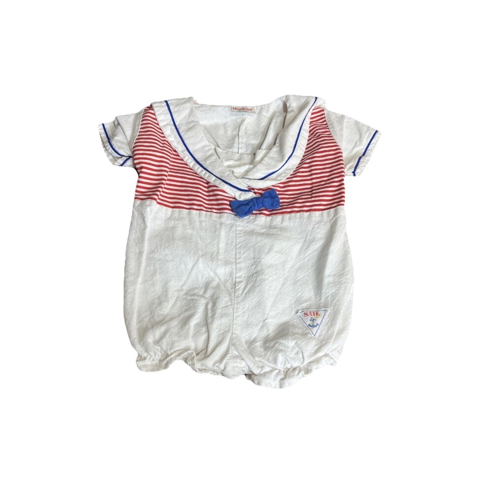 Vintage Healthtex Sailor Romper Outfit Size 18 Months Unisex Nostalgic Retro